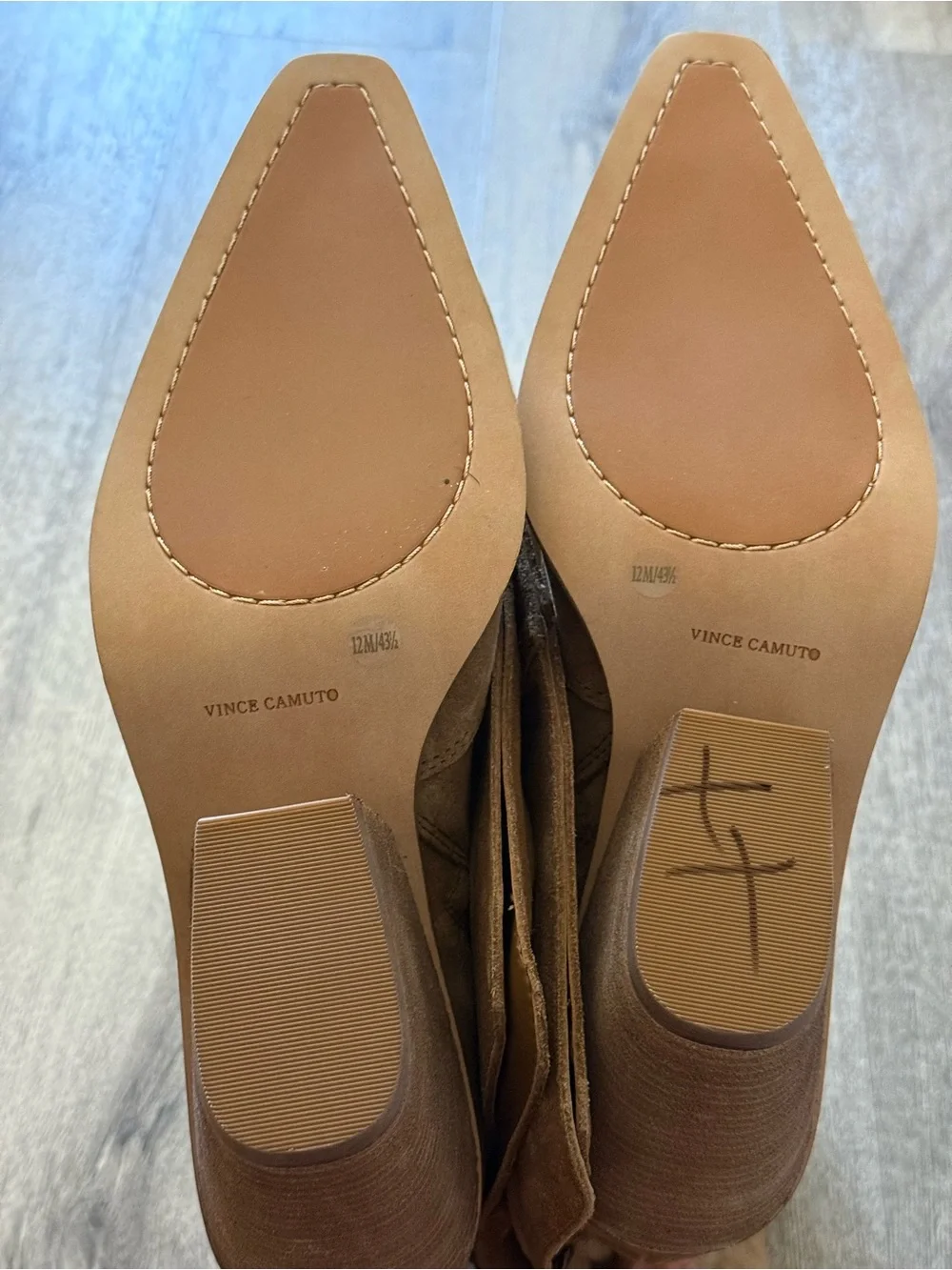 Vince Camuto Shaharla Tan Suede Over-the-Knee Western Boots Size 12M